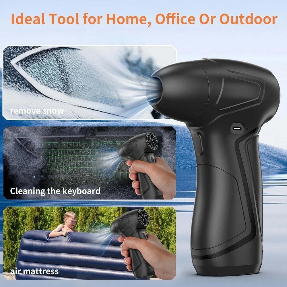 New Cordless Air Duster‎ Rechargeable Blower Adjustable Speed for PC Laptop Car